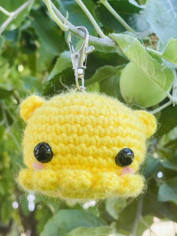 yellow cuttlefish keychain